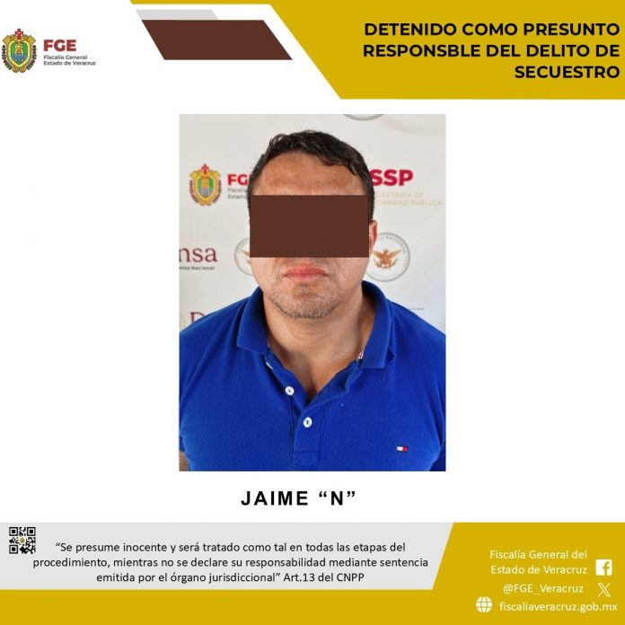 Coordinación entre Fiscalías permite captura de presunto secuestrador en Tuxpan