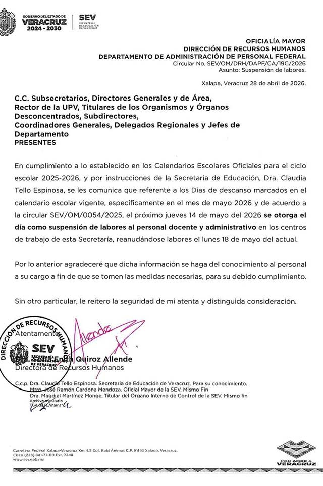 No habrá clases este jueves y viernes